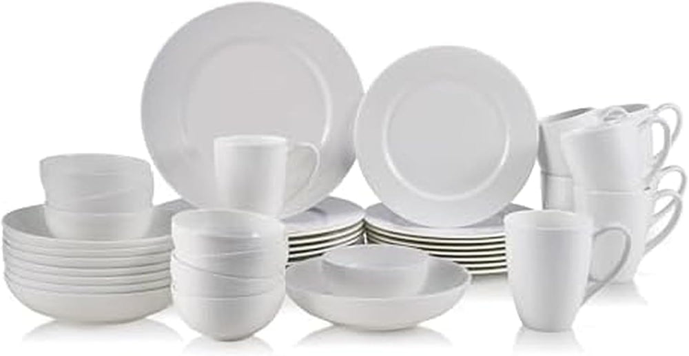 Mikasa Annabelle 40-Piece Dinnerware Set Service for 8 Bone China White