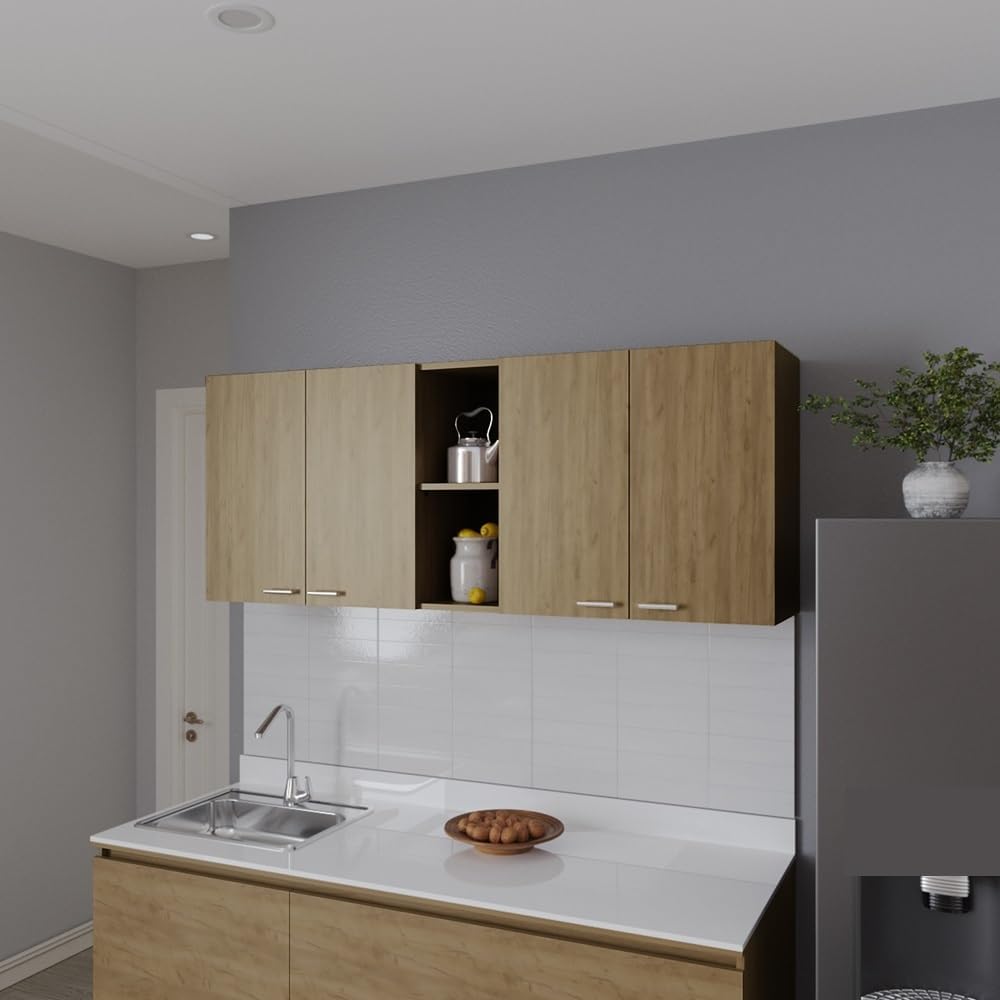 Pantry Sideboard Wall Cabinet, Saving Space Storage Cabinet for Kitchen Close...