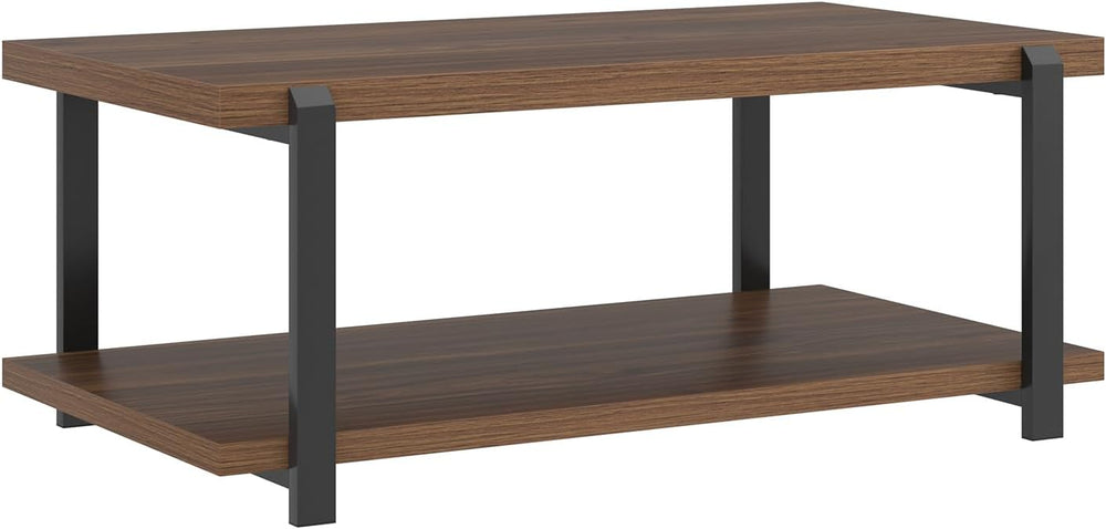 FOLUBAN Modern Coffee Table with Storage Shelf, Rustic Wood Center Table for ...