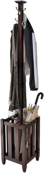 Yardlio Cappuccino Coat Tree: Elegant Storage Solution with Dual Hooks