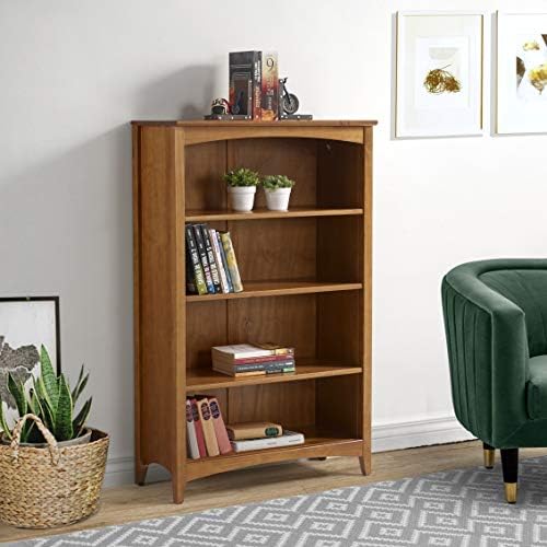 Shaker Style 4 Shelf Bookcase / Solid Wood / 48" High / Adjustable Shelv...