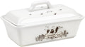 Ceramic Butter Dish with Lid Butter Keeper Butter Plate Tray for Kitchen Countertop, Farm Animals Cow Pig and Rooster Pattern Butter Crock Keeper Saver