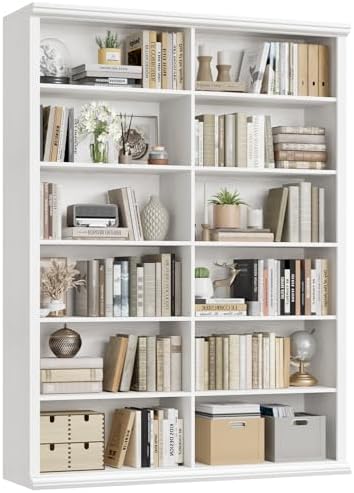 Rresyet 71.8" L x 47.2" W Wooden Bookcase and Bookshelf
