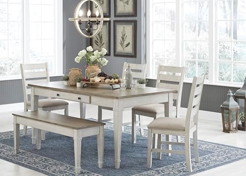 Signature Design by Ashley Skempton Farmhouse Dining Chairs Set of 2, White