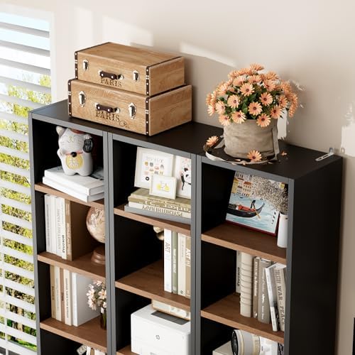 FOTOSOK Bookshelf Bookcase 8-Tier Narrow Bookshelf Tall CD Media Tower Rack