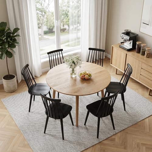 DUHOME Dining Chairs Set of 2 Wood Dining Room Chair Black Spindle Side Kitch...