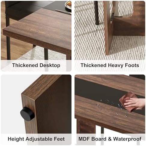 St.Mandyu 7 Pieces Dining Table & Chairs Set for 4-8 People, 71 Inch Kitc...
