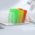 Kuntine.B Desk File Organizer Upright Mesh Desktop Organizer File Sorter Office Organization File Holder for Home, Office & Classroom (White, 2 Pack 7-Section)