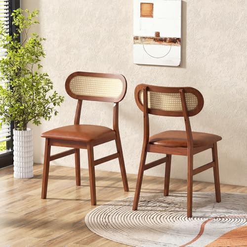 GOFLAME Wooden Dining Chairs Set of 2, Mid-Century Modern Kitchen Chairs with...