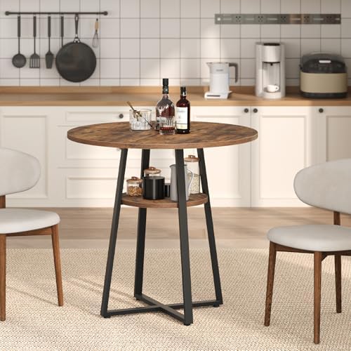 MAHANCRIS 31.5" Round Dining Table for 2-4, Farmhouse Kitchen Table with...