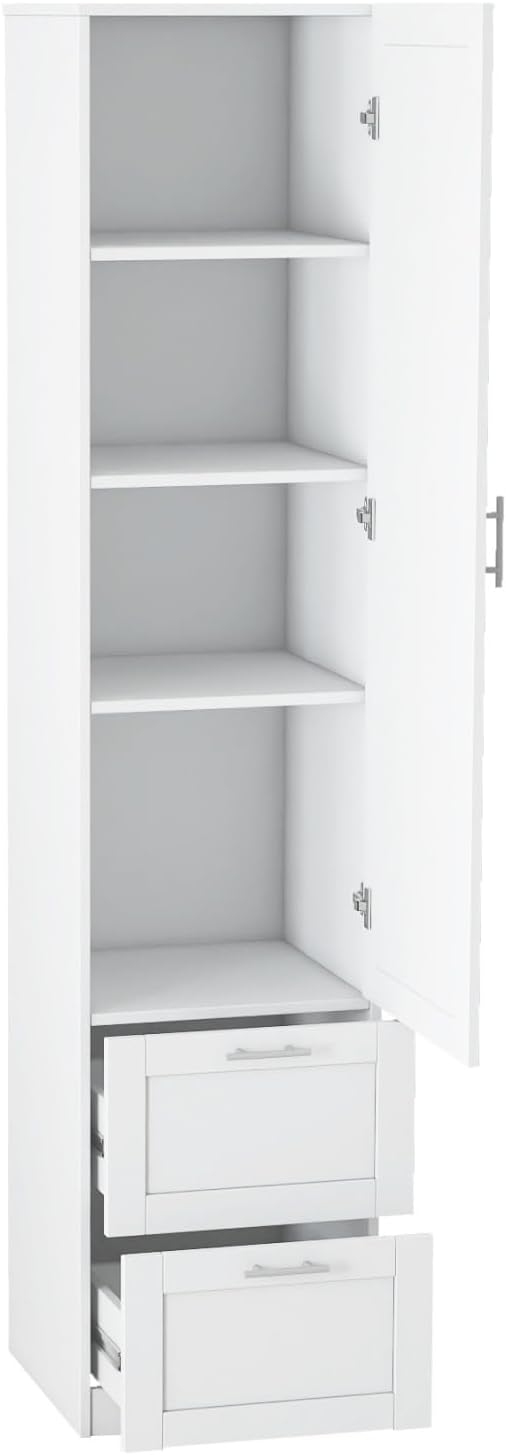 KEIKI Kitchen Pantry Storage Cabinet with Multi-Tier Shelf & Drawers, Spi...