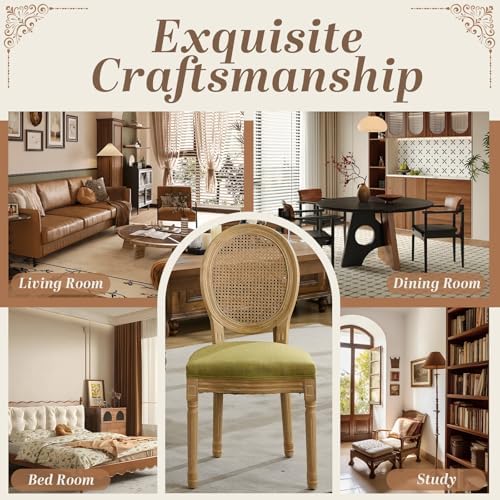 SoarFlash French Dining Chairs Set of 4, Vantage Dining Chair with Round Back...