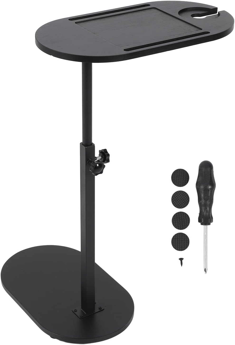 TOPINCN Small C-Shaped Side Table, Black, 40 x 22 x 32.2 Inches, Modern End T...