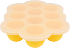 WeeSprout Silicone Freezer Tray with Clip on Lid Perfect Food Storage Container for Homemade Baby Food, Vegetable, Fruit Purees, and Breast Milk (Bright Yellow, Ten 1.5 Ounce Sections)