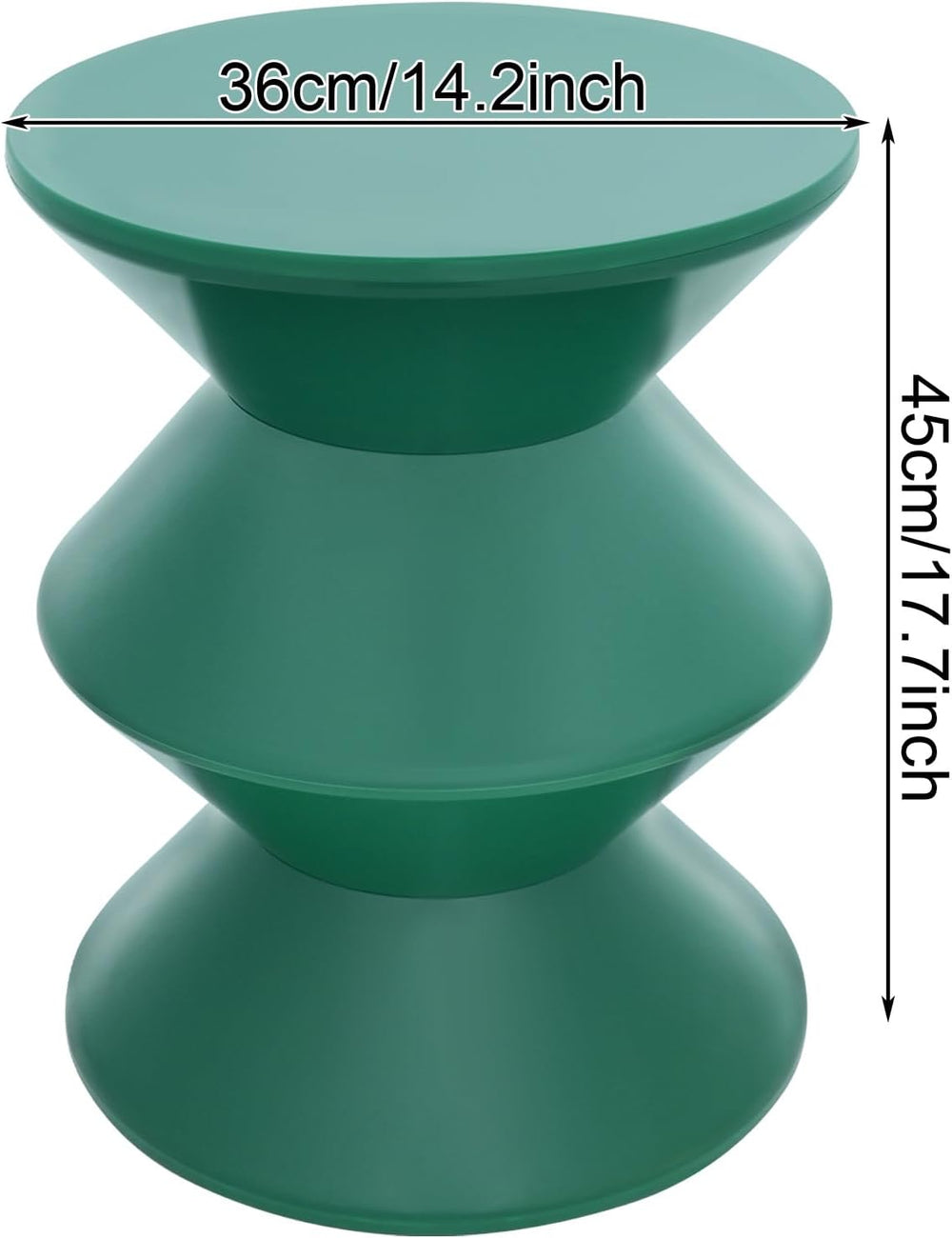 Plastic Side Table - Modern Round Multi-Layer End Table for Sofa, Bedroom &am...