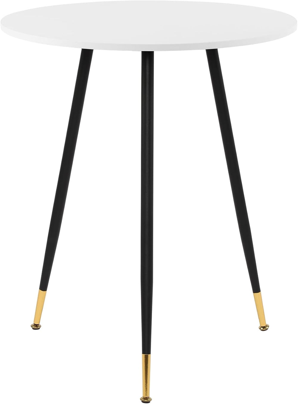 NOBPEINT Round Modern Wooden Side Table, 28 Inches End Table with 3 Metal Leg...