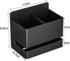 Aluminum Electric Toothbrush Holder - Bathroom Wall Mounted Toothbrush Holder (Black, Double Slot)