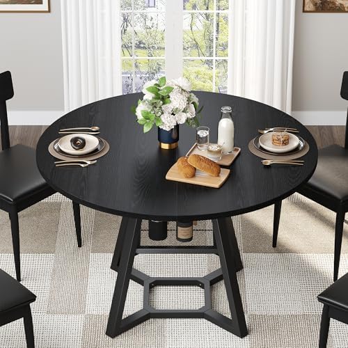 knoworld 47" Round Dining Table for 4, Kitchen Tables Dining Room Circle...
