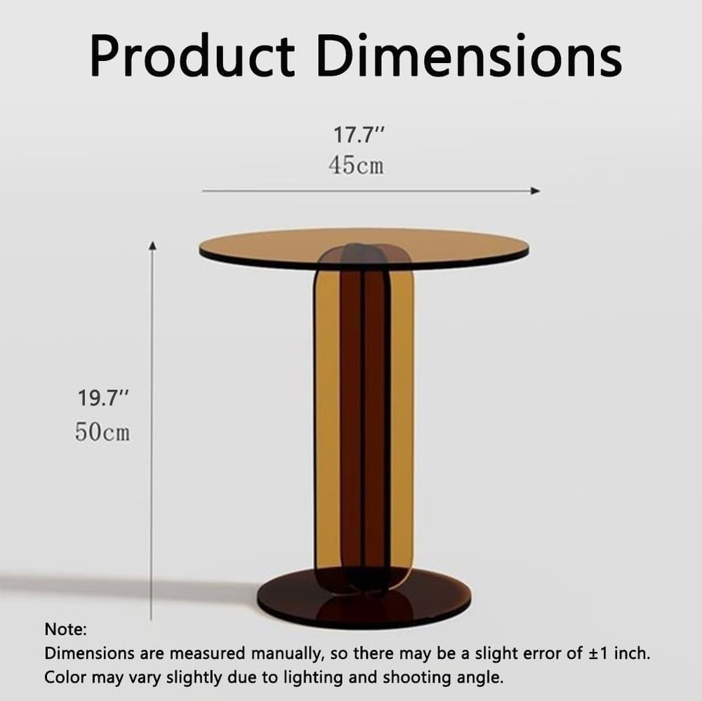 Modern Clear Acrylic Round Side Table, Small Coffee Table, Multi-Purpose End ...