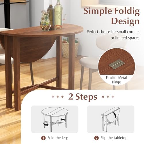 GIANTEX 36" Folding Dining Table for 2-4, Extendable Drop Leaf Kitchen T...
