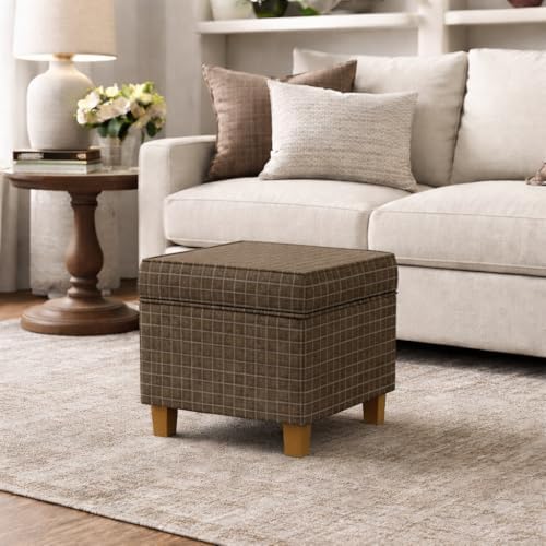 Homepop Home Decor Classic Square Storage Ottoman with Lift Off Lid | Ottoman...