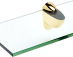 Spancraft Glass H-6x21-Brass Heron Glass Shelf, Brass, 6" x 21"