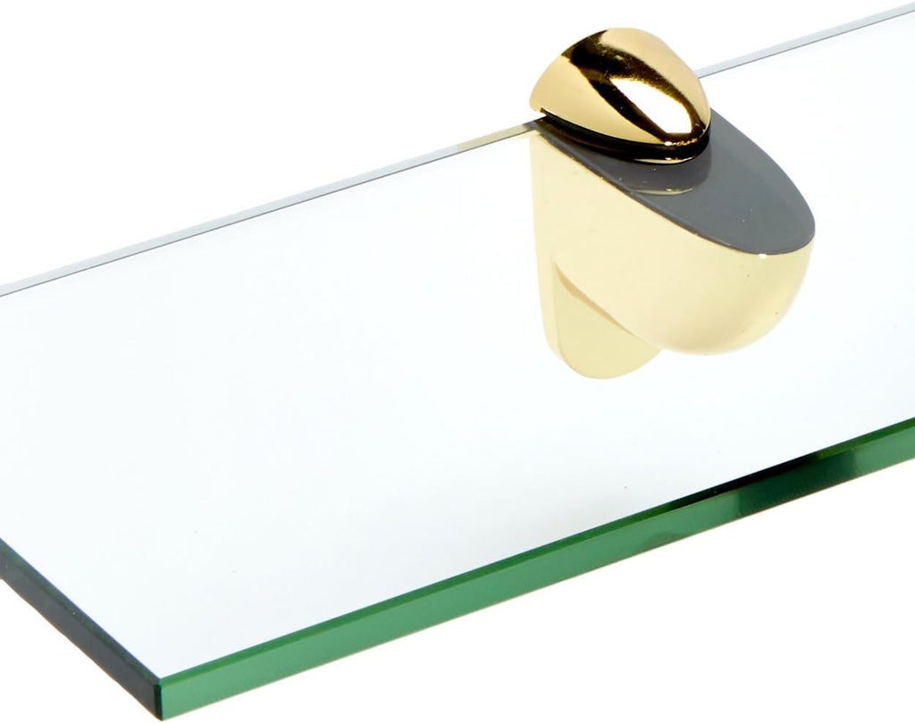 Spancraft Glass H-8x30-Brass Heron Glass Shelf, Brass, 8" x 30"