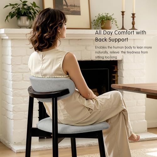 CHUN YI Dining Chairs Set of 4, Upholstered Wooden Dining Room Chairs, Mid Ce...