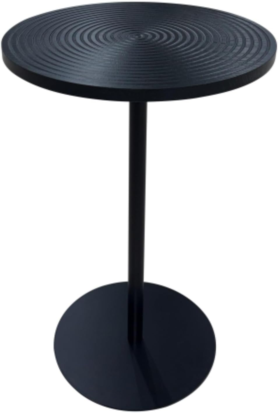 Set of 2 Small Round Side Table Wooden Concentric Circles Coffee Table for Tw...