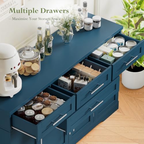 Concho 54" Sideboard Cabinet, Kitchen Buffet Cabinet with Storage, Blue