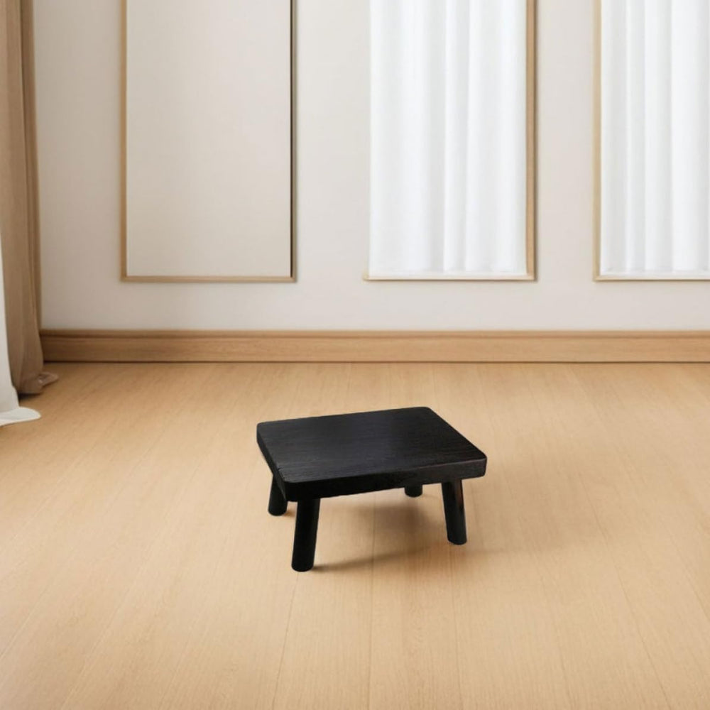 ibasenice Japanese Style Rectangular Wooden Low Table and Small Wood Stool Re...