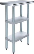 AmGood Stainless Steel Work Table with 2 Shelves | NSF | Metal Utility Table (24" Long x 14" Deep)
