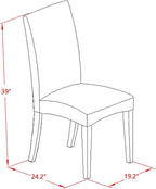 East West Furniture LGDR7-LWH-07 7 Piece Modern Dining Table Set Consist of a Rectangle Wooden Table with Butterfly Leaf and 6 Gray Linen Fabric Parson Dining Chairs, 42x84 Inch, Linen White