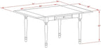 East West Furniture MZLA5-LWH-06 5 Piece Dining Table Set for 4 Includes a Rectangle Kitchen Table with Dropleaf and 4 Shitake Linen Fabric Parson Dining Chairs, 36x54 Inch, Linen White