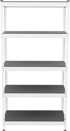 SafeRacks Modular Garage Shelving - 5 Tier Storage Shelves, Tall Metal Rack Shelves for Storage, Heavy Duty Steel Shelf Organizer for Garage, Or Kitchen Pantry (White, 18 x 36 x 72)