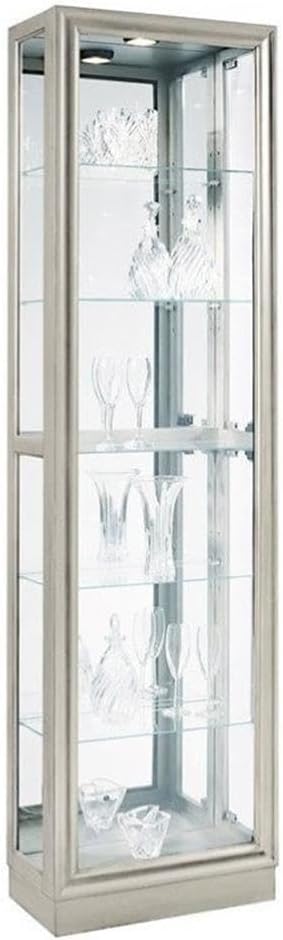 Pulaski Furniture Hardwood Side Entry Curio Cabinet in Platinum Silver Finish