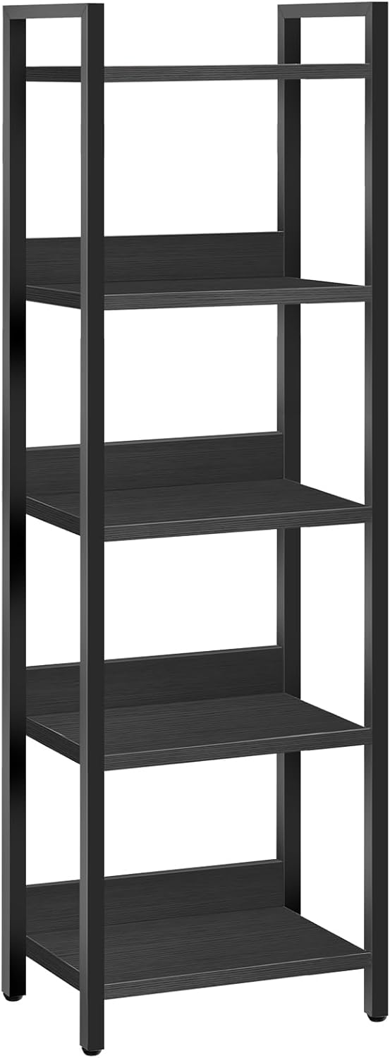 MAHANCRIS 5-Tier Bookshelf, Bookcase, Shelves Organizer for Small Spaces, Sto...