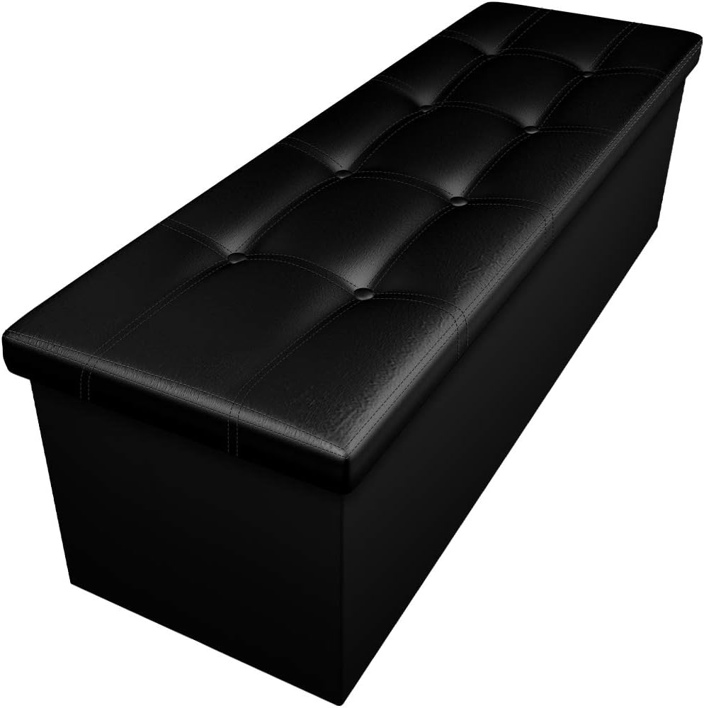 Camabel 43 Inch Folding Storage Ottoman Bench 125L Hold up 700lbs Ottoman wit...