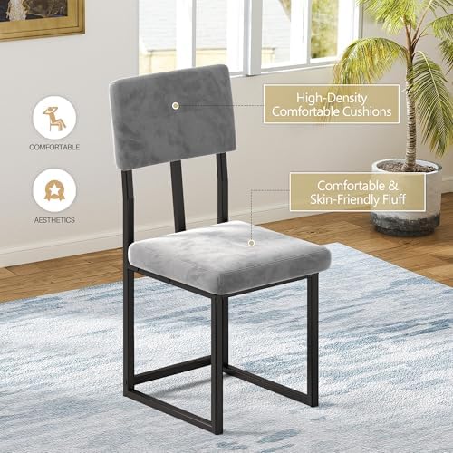 5-Piece Dining Table Set for 4, Modern Faux 47.24" Marble Kitchen Table ...
