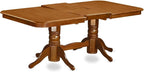East West Furniture NAPO9-SBR-W 9 Piece Kitchen Table Set Includes a Rectangle Dining Table with Butterfly Leaf and 8 Dining Room Chairs, 40x78 Inch, Saddle Brown
