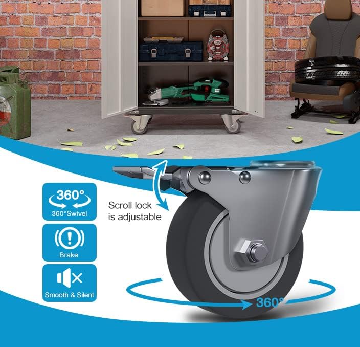 Rolling Garage Storage Cabinet with Locking Door and Shelves, 71''H L...