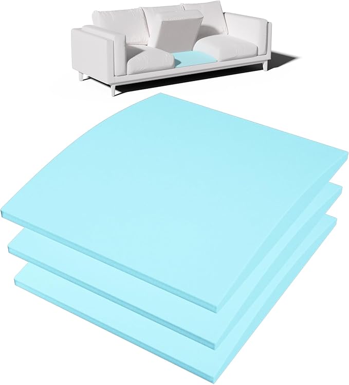 Couch Cushion Support for Sagging Seat – 3 Pack 22x22x2.4 Inch Sofa Cushion Board Saver & Replacement Insert for Saggy Couch or Chair, Quick No-Tool Install with 40D Memory Foam