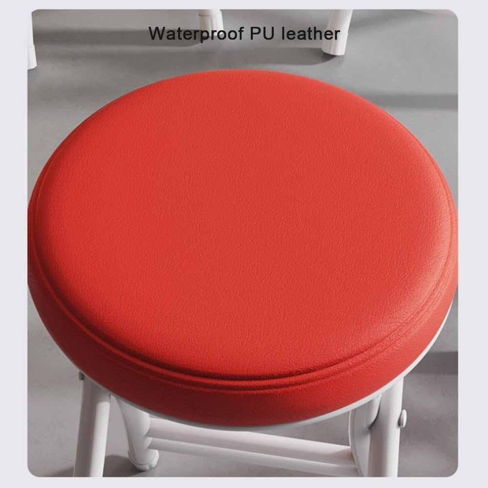 20" Home Folding Stool Collapsible Padded Bar Stool Round Kitchen Stools...