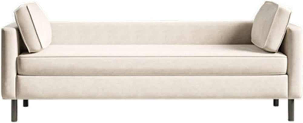 Modern White End of Bed Bench, Modern Technical Cloth Upholstered Ottoman Sea...