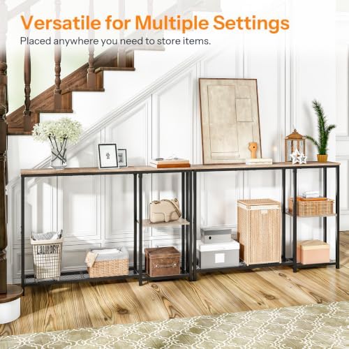 HOOBRO Narrow Console Table, Sofa Table, 44.9" Skinny Entryway Table | L...