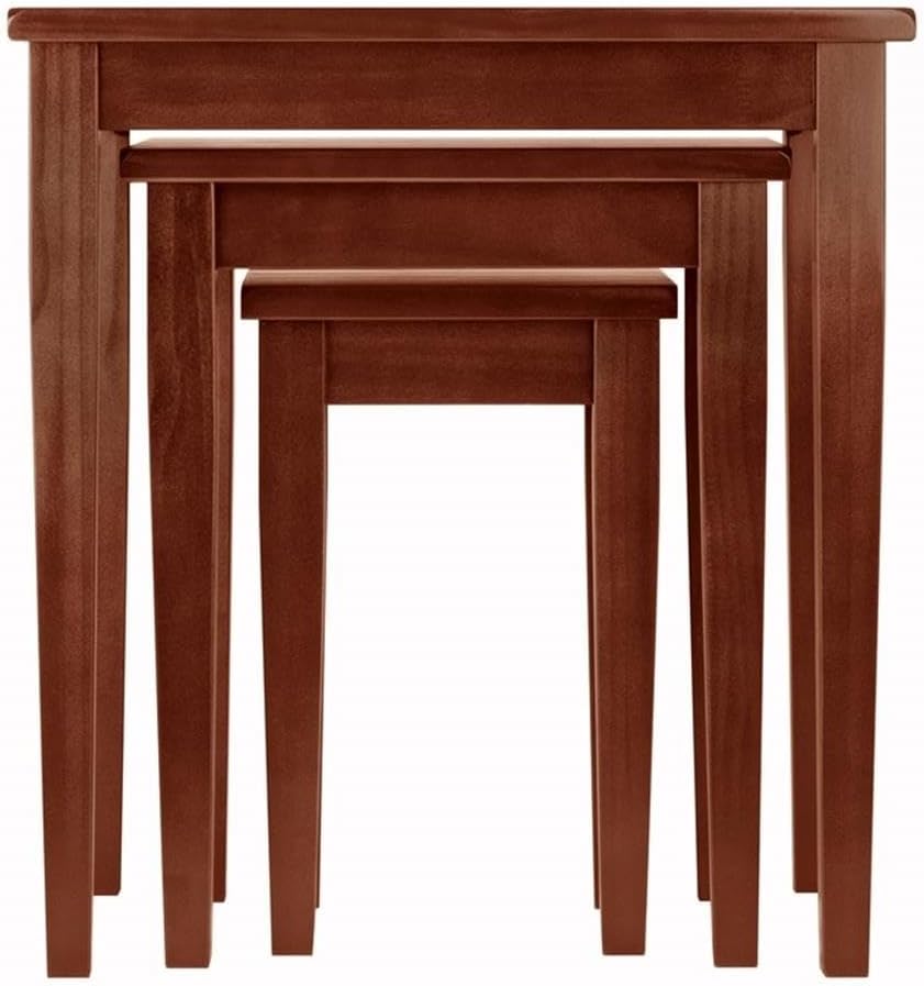 Pemberly Row 3-Piece Solid Wood Nesting Tables, Antique Walnut Finish, Stacka...