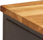 Brown and Grey Recycled Teak and Steel Medium Sideboard with Two Spacious Compartments for Living Room and Dining Room Storage