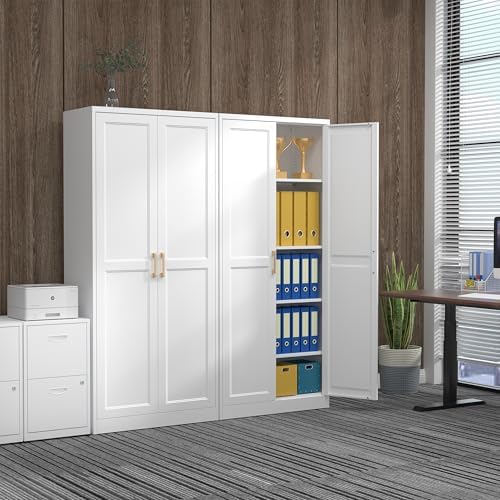 71" Tall Metal Kitchen Pantry Cabinet, Storage Cabinet with Doors | Kitc...
