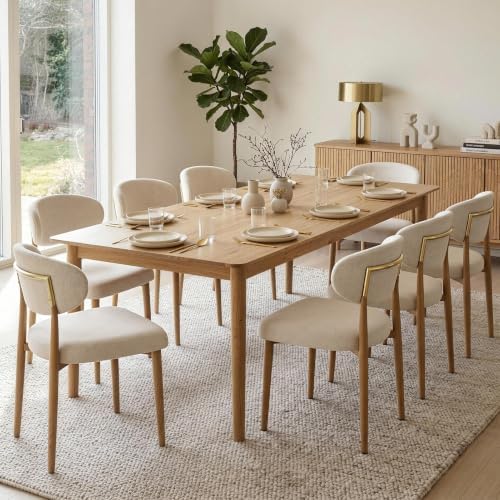 300LBS Dining Chairs Set of 6,Metal Kitchen Chairs,Modern Fabric Upholstered ...