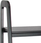 MAKLAINE 3 Tier Wooden Storage Ladder, Black Finish, Open Sides and Back, Solid Birch Wood, Modern and Sleek Design, Durable Display Shelves for Living Room or Bedroom Decor